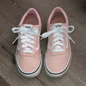 Vans Women's Light Pink and White Sneakers  Size MISSY 6/WOMEN'S 7.5